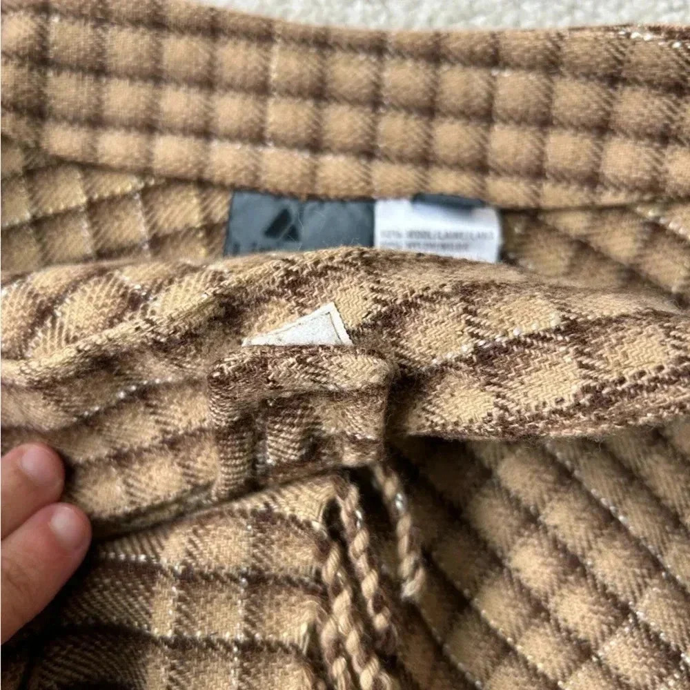 Vintage Liz wear high waist wool plaid midi fring skirt - Picture 9 of 12